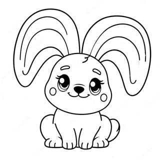 Cute Easter Dog With Bunny Ears Coloring Page 72193-57990