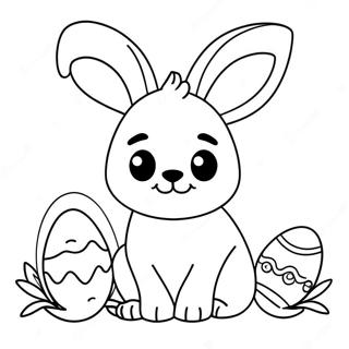 Cute Easter Dog With Bunny Ears Coloring Page 72193-57991