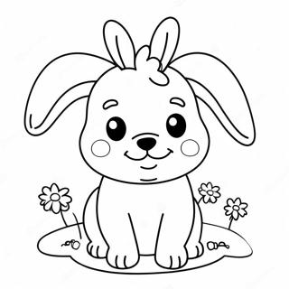 Cute Easter Dog With Bunny Ears Coloring Page 72193-57992