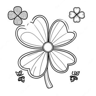 Lucky Four Leaf Clover Coloring Page 7222-5927