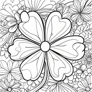 Lucky Four Leaf Clover Coloring Page 7222-5928