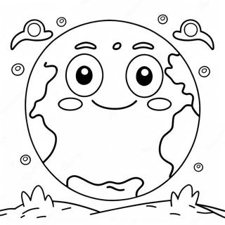 Cheerful Earth With Smiling Faces Coloring Page 72233-58022