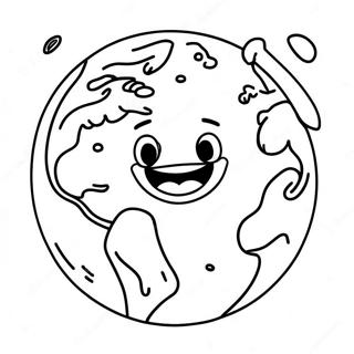 Cheerful Earth With Smiling Faces Coloring Page 72233-58023