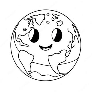 Cheerful Earth With Smiling Faces Coloring Page 72233-58024