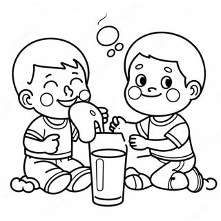 Drinking Water Coloring Pages