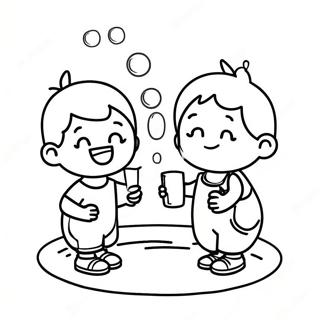 Happy Kids Drinking Water Coloring Page 72243-58028