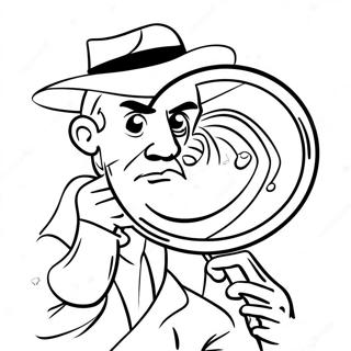 Detective With Magnifying Glass Coloring Page 72283-58057