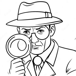 Detective With Magnifying Glass Coloring Page 72283-58058