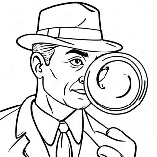 Detective With Magnifying Glass Coloring Page 72283-58060