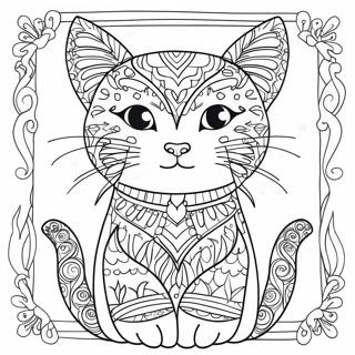 Colorful Laurel Burch Cat Coloring Page 72313-58085