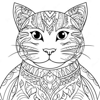 Colorful Laurel Burch Cat Coloring Page 72313-58087