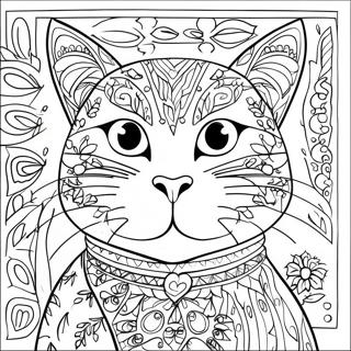 Colorful Laurel Burch Cat Coloring Page 72313-58088