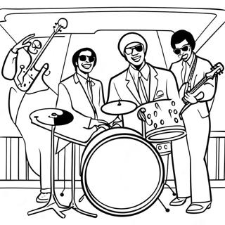 Groovy Motown Music Scene Coloring Page 72323-58090