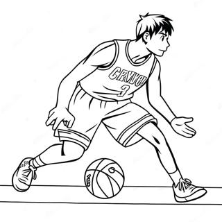 Kuroko Dribbling The Ball Coloring Page 72333-58099