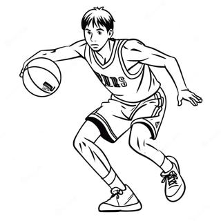 Kuroko Dribbling The Ball Coloring Page 72333-58100