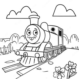 Emily The Engine In A Colorful Landscape Coloring Page 72373-58132