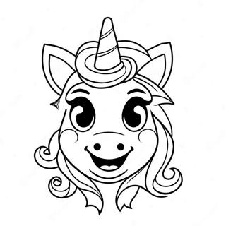 Sparkling Unicorn Emoji Coloring Page 72393-58149