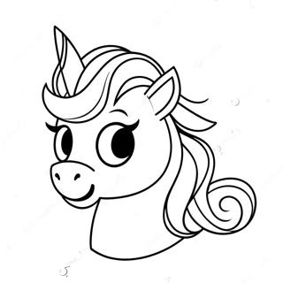 Sparkling Unicorn Emoji Coloring Page 72393-58150