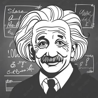 Creative Albert Einstein With Chalkboard Coloring Page 72503-58237