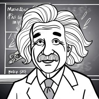 Creative Albert Einstein With Chalkboard Coloring Page 72503-58238