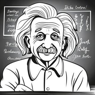 Creative Albert Einstein With Chalkboard Coloring Page 72503-58239