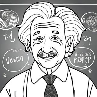 Creative Albert Einstein With Chalkboard Coloring Page 72503-58240