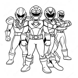 Power Rangers Megaforce Team Coloring Page 72532-58258