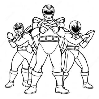 Power Rangers Megaforce Team Coloring Page 72532-58259