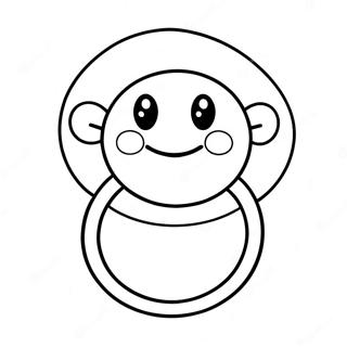 Cute Pacifier With Smiley Face Coloring Page 72543-58268