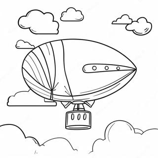 Colorful Blimp Floating In The Sky Coloring Page 72553-58280