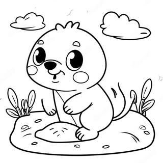 Cute Mole Digging Underground Coloring Page 72572-58292