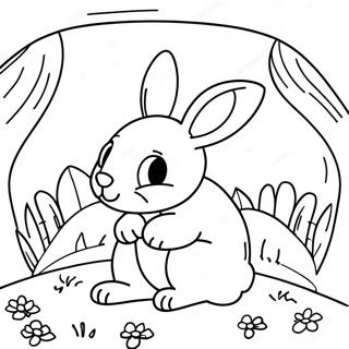 Playful Rabbit In Burrow Coloring Page 72573-58294