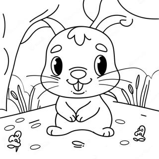 Playful Rabbit In Burrow Coloring Page 72573-58296