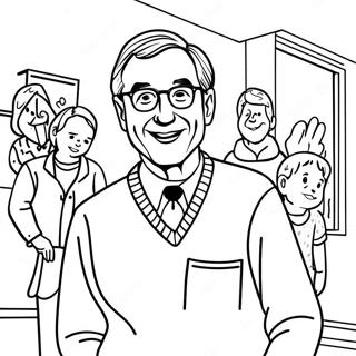 Mr Rogers With Friendly Neighbors Coloring Page 72583-58302