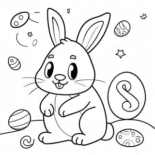 Colorful Easter Bunny Math Problems Coloring Page 72603-58319