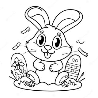 Colorful Easter Bunny Math Problems Coloring Page 72603-58320