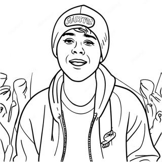 Justin Bieber Singing On Stage Coloring Page 7262-5962