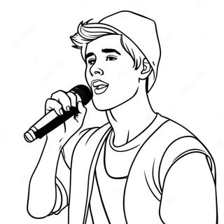 Justin Bieber Singing On Stage Coloring Page 7262-5963