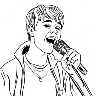 Justin Bieber Singing On Stage Coloring Page 7262-6157