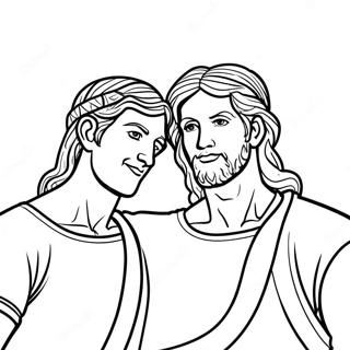 David And Jonathan Friendship Coloring Page 72672-58375