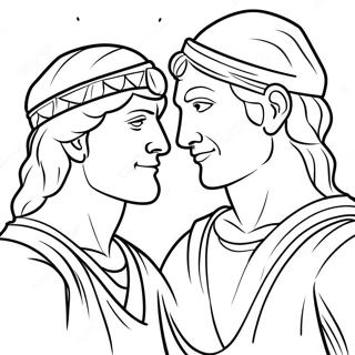 David And Jonathan Friendship Coloring Page 72672-58376