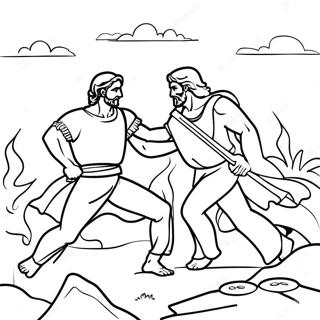 David And Jonathan Epic Battle Coloring Page 72673-58370