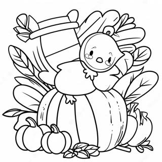 Cheerful Thanksgiving Band Coloring Page 72683-58381