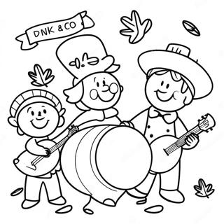 Cheerful Thanksgiving Band Coloring Page 72683-58382