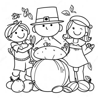 Cheerful Thanksgiving Band Coloring Page 72683-58384