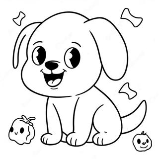 Spooky Ghost Dog Coloring Page 7272-5966