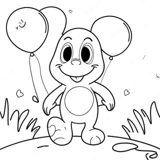 Oswald With Colorful Balloons Coloring Page 72733-58422