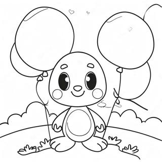 Oswald With Colorful Balloons Coloring Page 72733-58423