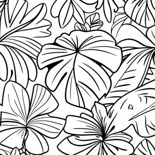 Tropical Palm Leaves Coloring Page 72773-58453