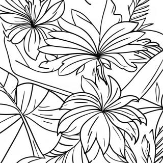 Tropical Palm Leaves Coloring Page 72773-58455